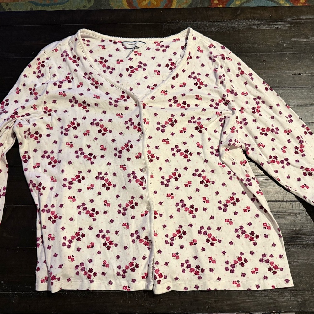 Charter Club Floral Print PJ Top